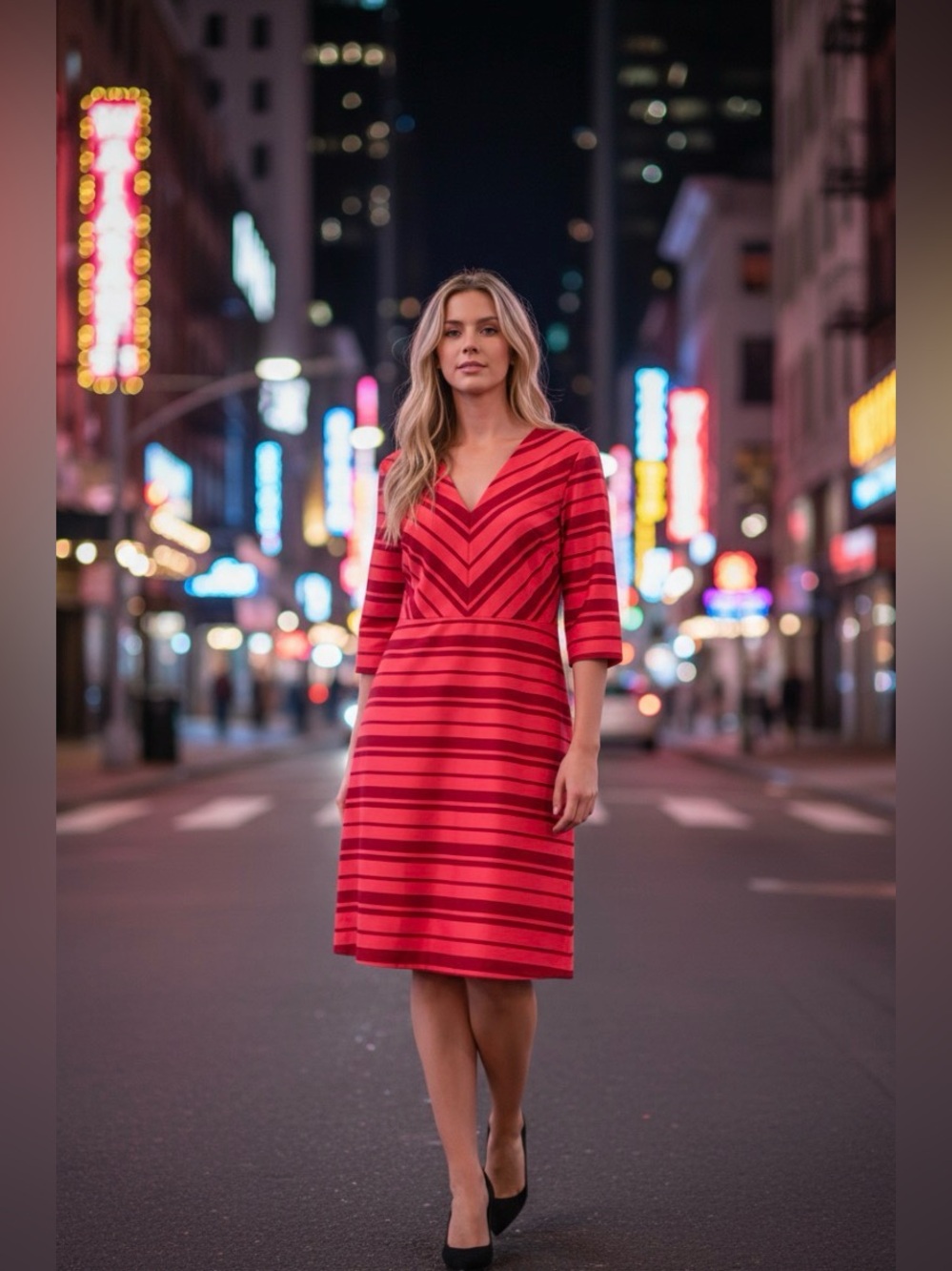 Banana Republic Red Striped Dress